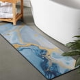 thumbnail image 2 of Blue Marble Gold Line Pattern Bathroom Rugs Mat,Non Slip Microfiber Bathroom Rug,Rubber Backing,Soft Bathroom Mats for Bathroom Floor,Tub and Shower,47x17in(120x43cm), 2 of 5