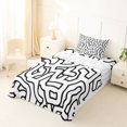 thumbnail image 5 of Homewish Abstract Wavy Stripes Twin Sheets,Contemporary Artwork Bedding,White Black,3pcs,1 Fitted Sheet and 1 Pillowcase, 5 of 6