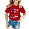 thumbnail image 2 of Povozer Kids Boys 4th of July Shirts Toddler American Flag T-Shirt Girls Patriotic Short Sleeve Tees Cotton Top Clothes (Red, 1-2 Years), 2 of 4