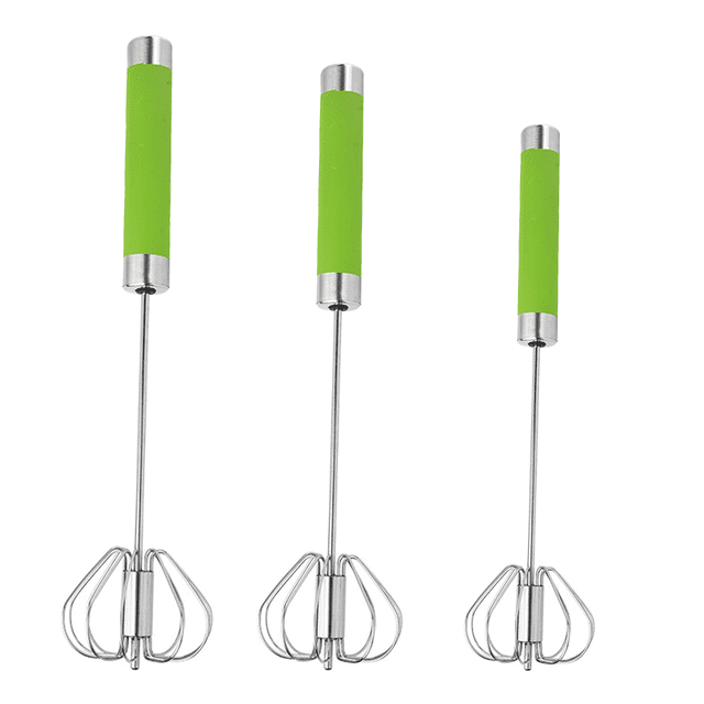 Batidor de acero inoxidable, 10"/12"/14" Batidor manual semiautomático para batidores de cocina Adepaton CPB-US-YYM729-4