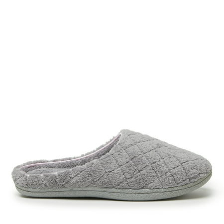 dearfoams women's quilted fleece clog memory foam slipper