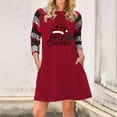 thumbnail image 2 of Vente de Liquidation Robes d'Été pour Femmes 2023 Manches Longues Impression Numérique Robe Col Rond Midi Ajustée et Évasée Mode Tendance Élégante Fête Boîte de Nuit Vacances Retour à la Maison Robe Ligne A Ourlet Fluide Froncée, 2 of 5