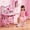 Pink #2, variant on Floseru Kids Desk and Chair Set, Kids Study Desks and Chair Set for Girls Boys, Girls Boys Art Desk, Home School Drafting Desks for Childrens, Height Adjustable, with Light, Book & Bottle Holder