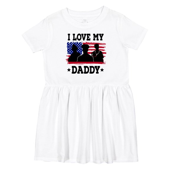 Inktastic Military Dad I Love My Daddy Girls Toddler Dress