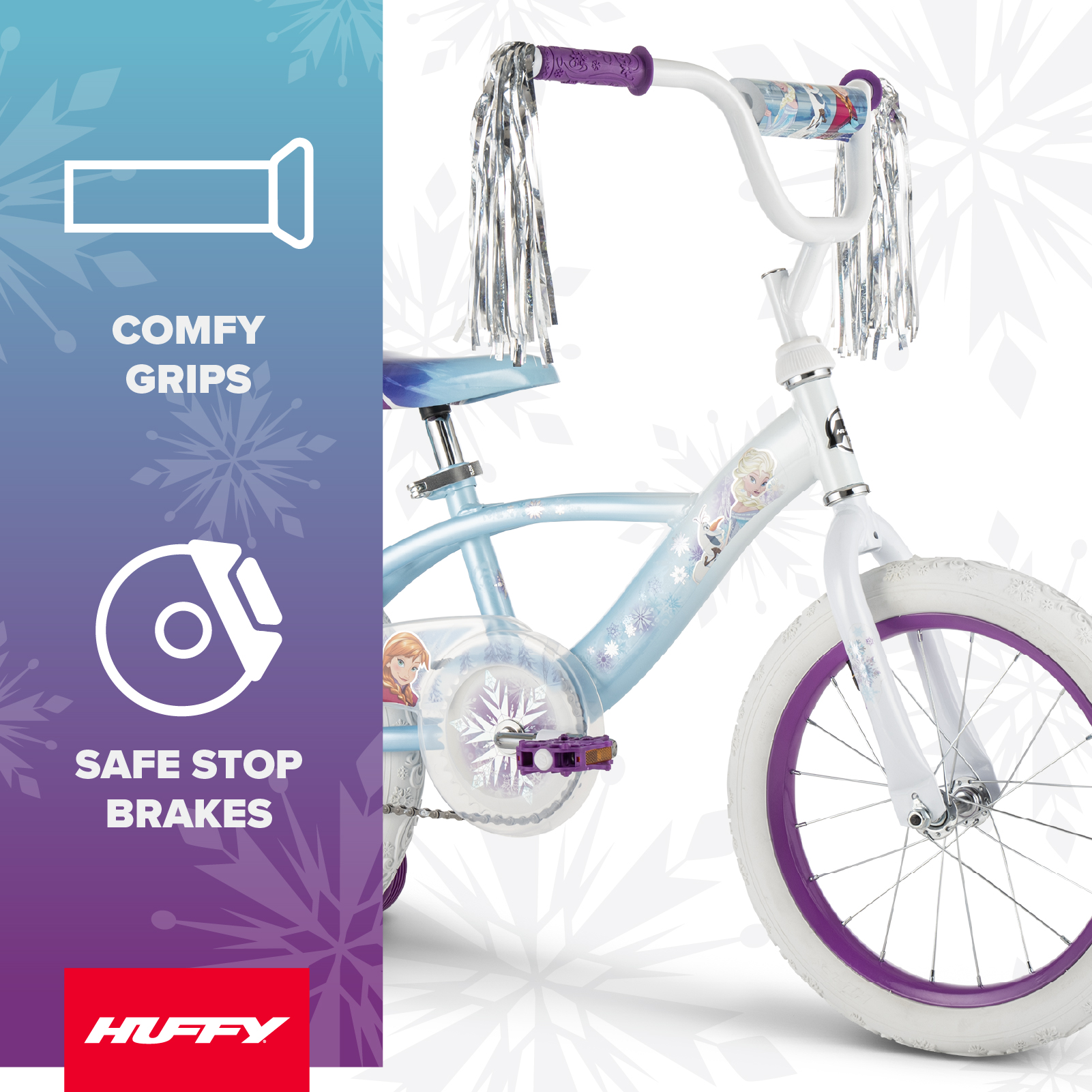 Huffy 16" Disney Frozen Kids' Bike with Sleigh Carrier photo 2
