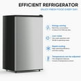 thumbnail image 4 of CONCETTA Small Refrigerator with Freezer, Compact Single Door, Compact Freezers, Silver, 4 of 5