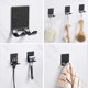 thumbnail image 5 of (Paquete de 2) Gancho de almacenamiento resistente de acero inoxidable autoadhesivo, gancho de ducha para maquinilla de afeitar, organizador de baño y cocina para enchufe, bata, toalla,, 5 of 6