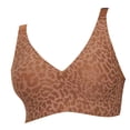 thumbnail image 2 of Qwertyu Jelly Bras for Women Seamless Deep V Push-Up Wireless Bra Leopard Print Supportive Womens Bralettes Brown 4X-Large, 2 of 3