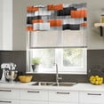 thumbnail image 5 of 2 Pack Valances for Windows, Orange Gray Black Window Valances for Living Room/Bedroom/Bathroom, Modern Abstract Geometric Plaid Light Filtering Kitchen Curtain Valance Window Treatment 54"W x18" L, 5 of 9