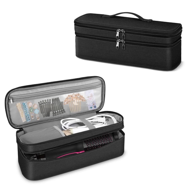 Estuche de viaje SITHON de doble capa para Shark FlexStyle/SmoothStyle, bolsa organizadora impermeable para Airwrap Styler, también compatible con el secador Revlon One-Step (solo bolsa) (negro)