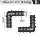 thumbnail image 1 of High-quality 16MM Tubing Water Connectors Equal Coupling Adaptor Elbow Tee End Plug Drip Irrigation Barbed Fittings 1/2''10pcs He Qiyong unisex, 1 of 2