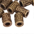 thumbnail image 4 of Lot de 24 perles vintage pour cheveux et barbe, grand trou, pour dreadlocks, pour hommes et femmes, décoration capillaire, 10 x 13 mm, 4 of 4