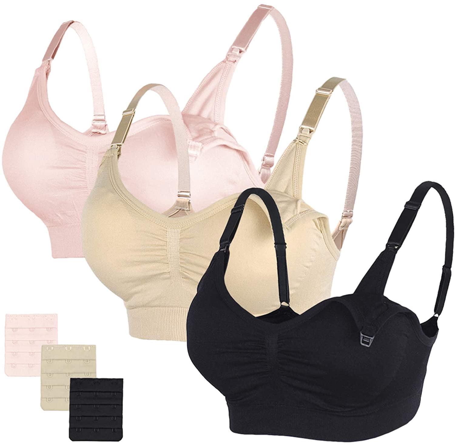 Body Silk Seamless Maternity Nursing Bra with Pads, Extenders & Clips