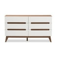 thumbnail image 4 of 6-Drawer Wood Dresser - Modern Storage Chest, Bedroom Furniture, Cutout Handles, 55.98" Wide, 4 of 8