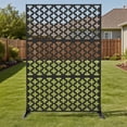 thumbnail image 4 of YUSAZENS Galvanized Steel Outdoor Privacy Screen, 3-Piece Set, Weather Resistant for Patio Backyard Black, 4 of 7