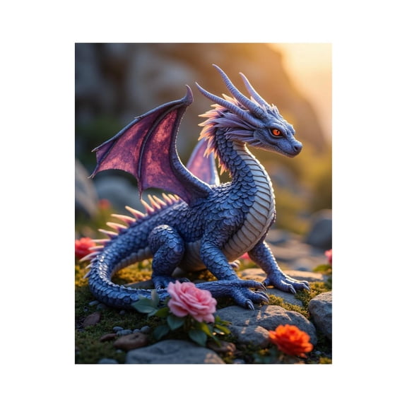 Paint by Numbers Kit for Adults, Dragon And Roses Fantasy Design Paint by Numbers, Easy Paint by Numbers Kit for Adults Beginner, DIY Adult Paint by Number Kits on Canvas, 12x16in Home Decor