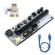 thumbnail image 1 of PCI-E 1X a 16X ADAPTADOR 4 CAPACITORES SÓLIDOS USB 3.0 PCI-Express Converter 6Pin 4Pin Power Power Dispositivo de minería Desktop PC Suministros Azul Dido Hogar, 1 of 6