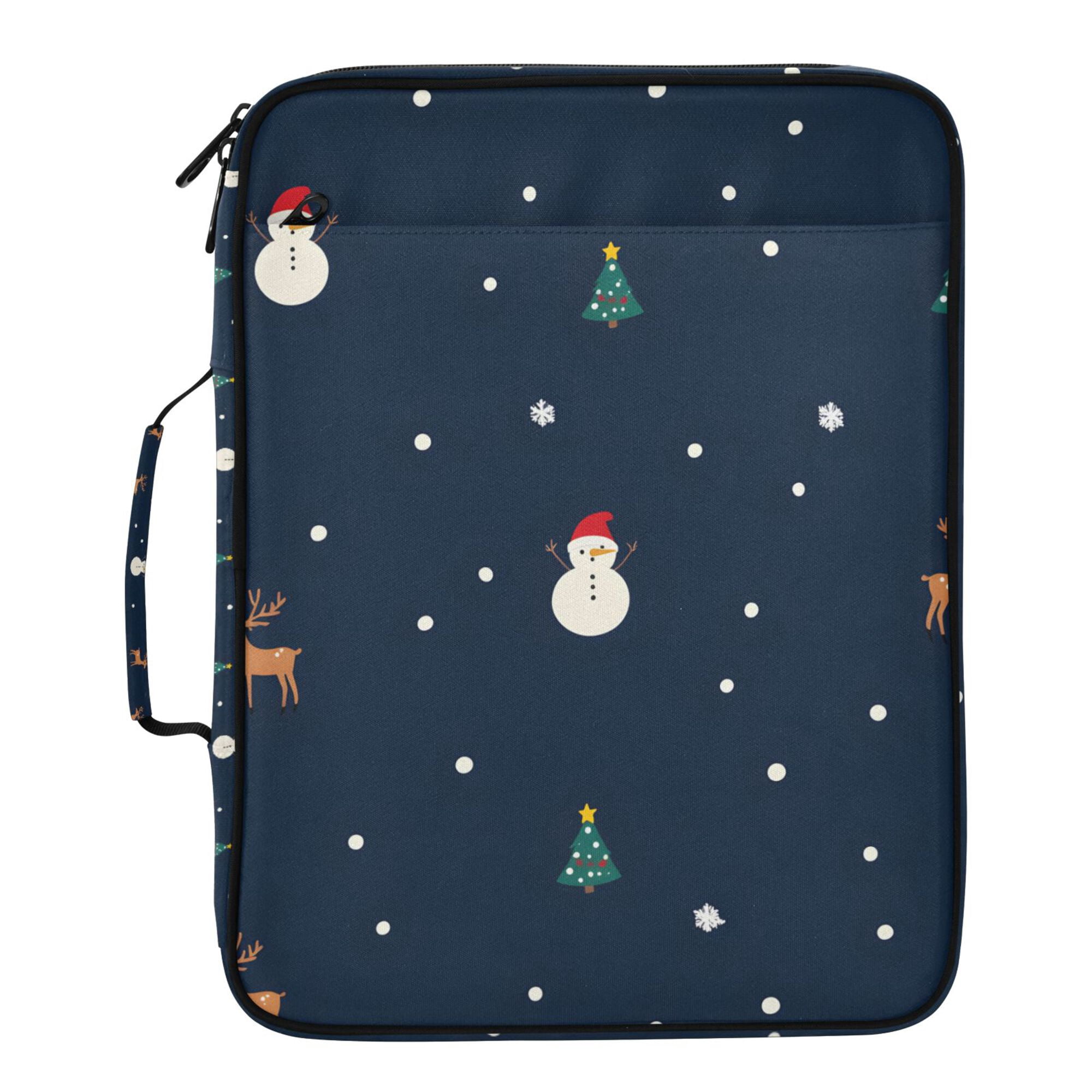 FORMRS Accordion File Folder A4 Size 7-Pocket Expanding Document Organizer Bag with 3 Ring Binder, Christmas Whimsy