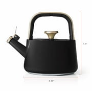 Beautiful 1.8L Ceramic Non-Stick Stovetop Tea Kettle, Black Sesame by Drew Barrymore