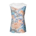 thumbnail image 5 of Camiseta sin mangas de encaje con estampado de mujer Camiseta sin mangas de empalme de cuello redondo Camiseta ligera y cómoda delgada OAVQHLG3B Store lin121212, 5 of 5
