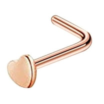 Heart Nose Stud Stainless Steel Nose Rings Hoop Studs Body Piercing Jewelry Nose Ring Hoop for Women,Nostril Piercing Jewelry