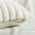 thumbnail image 4 of Home Soft Things Spandex Striped Heavy Faux Fur Pillow Covers, Set of 2, 20"x20", Ivory, 4 of 8