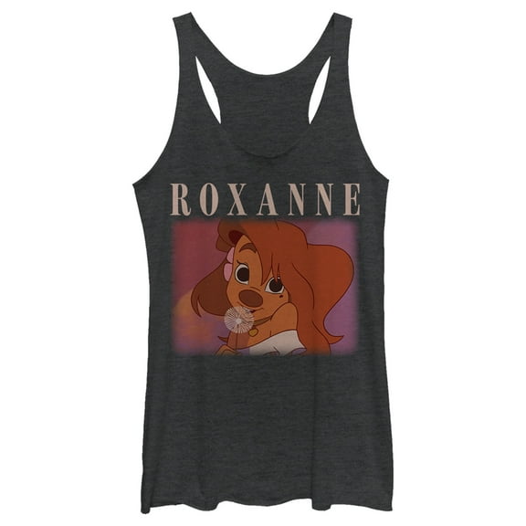 Women's A Goofy Movie The Beautiful Roxanne Racerback Tank Top Black Heather Medium