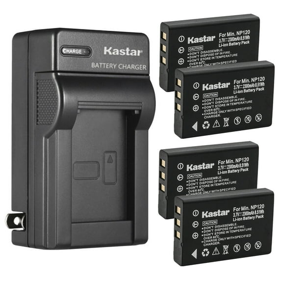 Kastar 4-Pack Battery and AC Wall Charger Replacement for Ricoh Caplio 300G, Caplio 400G wide, Caplio 500G, Caplio 500G wide, Caplio 500SE, Caplio G3, Caplio G3 model M, Caplio G3 model S, Caplio G3S