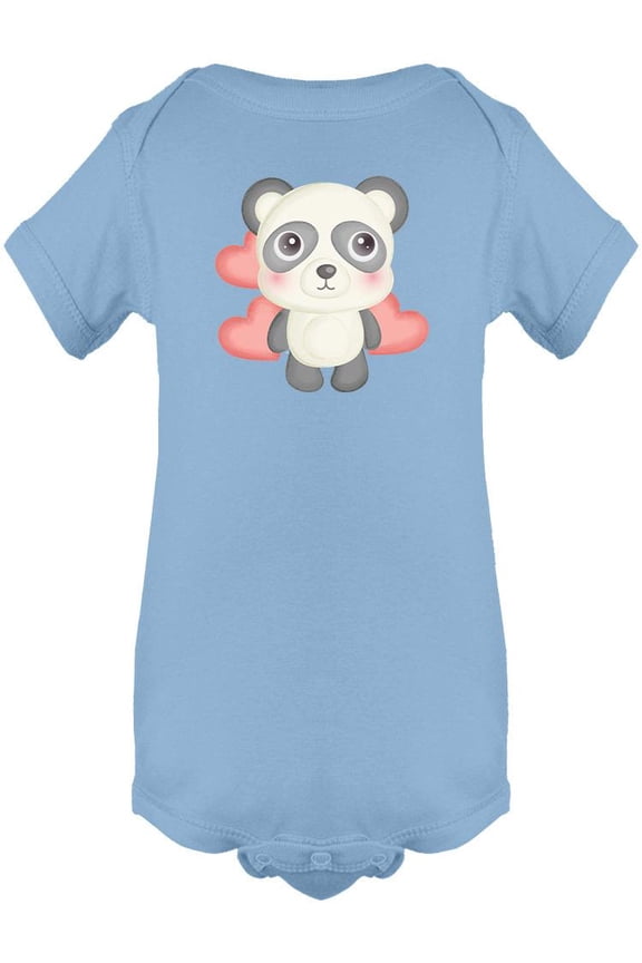 Cute Panda With A Red Hearts Bodysuit Infant -Image by Shutterstock, Newborn