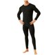 thumbnail image 2 of Conjuntos de ropa interior térmica para hombre, ropa holgada de color liso para el hogar, pantalones con bolsillos, top de manga larga con cuello redondo, conjuntos de pijama, pantalones superiores de, 2 of 4