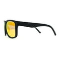 thumbnail image 3 of Color Mirror Mens Sport Rectangle Horn Rim Plastic Sunglasses Matte Black - Orange Mirror, 3 of 4