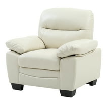 Glory Furniture Marta Faux Leather Chair in Pearl