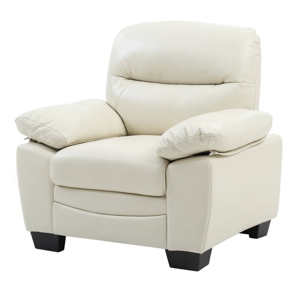 Glory Furniture Marta Faux Leather Chair in Pearl