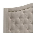 thumbnail image 2 of Maklaine Transitional Fabric Upholstered Camel Back Eastern King Bed Beige, 2 of 6