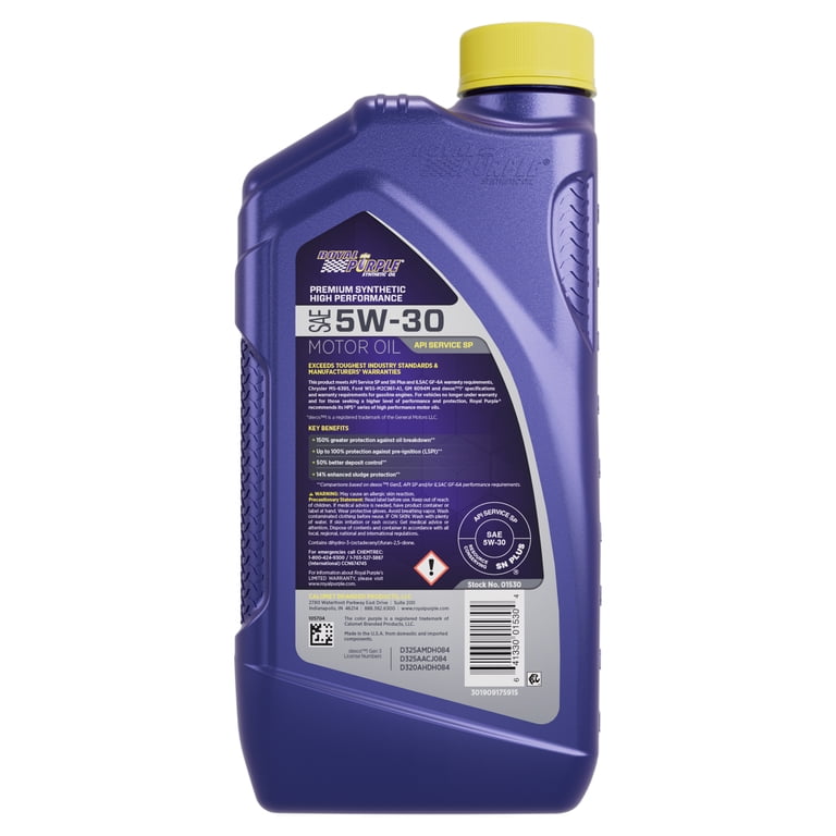 Royal Purple, High Performance Motor Oil, 5W-30, 1 Quart - Walmart.com