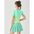 thumbnail image 4 of Charmo Workout Tops for Women Short Sleeve Seamless Gym Shirts Gradient Yoga Top Slim Fit, 4 of 4