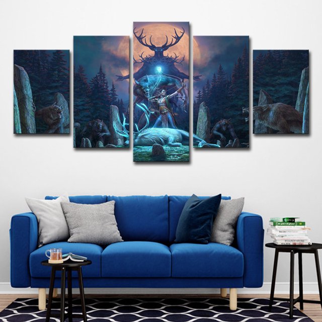 Póster de pintura mural sobre lienzo Elder Scrolls Anime x5