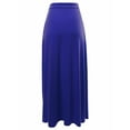 thumbnail image 3 of A2Y Women's Drawstring Waist Side Pockets Rayon Maxi Skirt Bright Blue L, 3 of 4