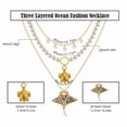 thumbnail image 6 of LuLiaMenton 3PCS Faux Pearl Necklace Gold Plated Turtle Manta Ray Abalone Shell Pendant Beach Women Necklace, 6 of 6