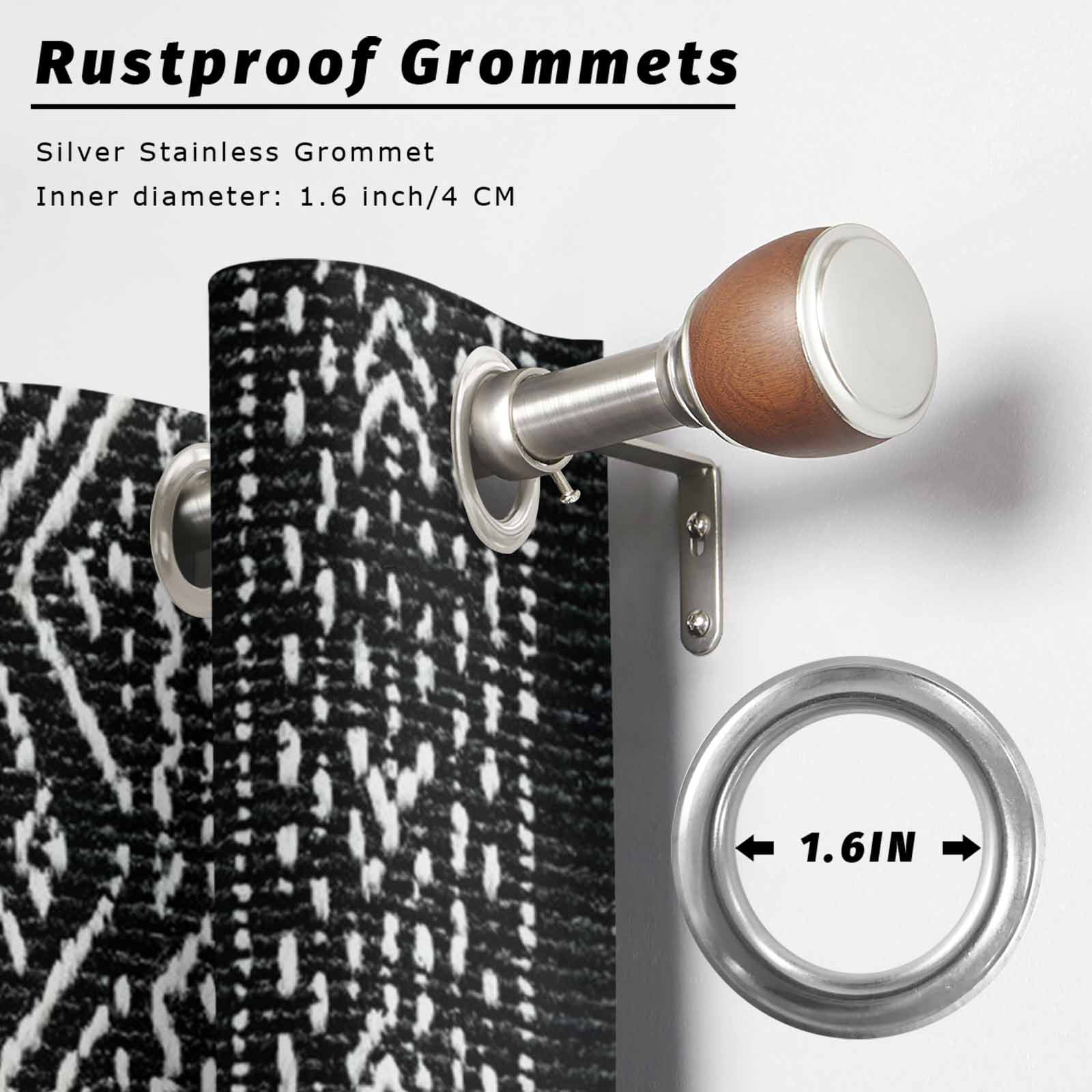 Black and White Geometric Outdoor Curtains for Patio, Boho Ethnic Stripe Woven Texture Sunshade Privacy Drapes Grommet Waterproof Outside Curtains for Porch/Cabana/Balcony 54"x 108", 1 Panel