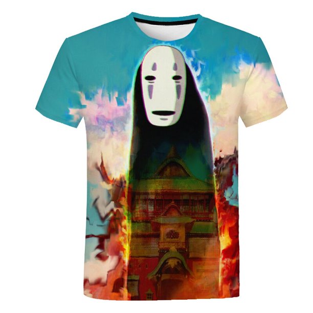 Anime Cartoon Totoro Teenager Men's and Women's T-Shirts Casual Print Hip Hop Harajuku Personality Round Neck Short Sleeve Top8T Gong Bohan LED