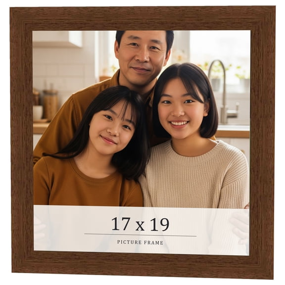 17x19 Brown Real Wood Picture Frame Width 1.25 inches | Interior Frame Depth 0.5 inches | Galvin