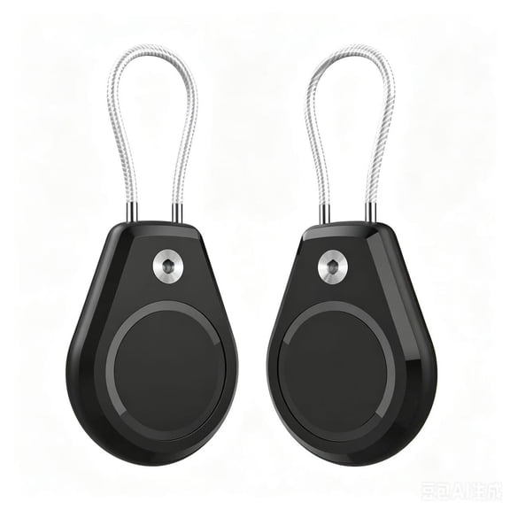 Waterproof AirTag Keychain Holder - (2 Pack) Air tag Lock Case with Wire Cable Compatible with Apple AirTags, Ultra Durable Anti-Lost Protective Case with Keyring for Luggage, Key, Backpack,