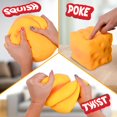 thumbnail image 4 of Giggle Zone Squeeze Cheese - Extra Large Squishy Cheese Block | Gag Gifts Funny Adult | 4.25 Inch Giant Stress Ball | Fidget Sensory Toy for Kids - Sunny Days Entertainment, 4 of 5