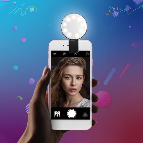 FONDOTIN Selfie Circle Light Plastic Black Makeup Lighting For Content Creators 1Pcs