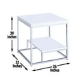 thumbnail image 4 of Steve Silver Lucia Contemporary 22" End Table, White/Chrome, 4 of 6
