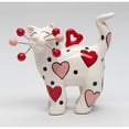 thumbnail image 2 of Ceramic Cat Ornament Red Pink Heart 2.5in Gift for Cat, 2 of 3