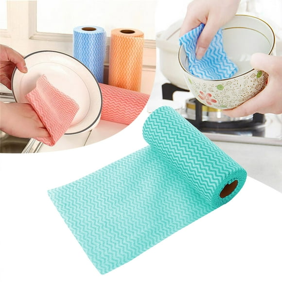 2Rolls Heavy Duty Disposable Dish Cloths Roll Reusable Washable Cleaning Towels,Multi-Purpose Kitchen Wipes Quick Dry, Lint-Free,Stronger Than Paper Towels for Dishes,Surfaces Deep Cleaning