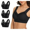 thumbnail image 3 of Plus Size Sports Bra Women Seamless Bra Feature V-Neck Strapless Bra Style W-1512 Black L, 3 of 6