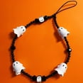 thumbnail image 3 of 1pc New Design Halloween Ghost Boo Black Bead Mobile Phone Lanyard, Wrist Strap, Boo Halloween Backpack Decorations, Mobile Phone Hanging Rope, Cell Phone Anti Loss Rope., 3 of 5